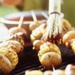 Potato and sweet corn kebabs