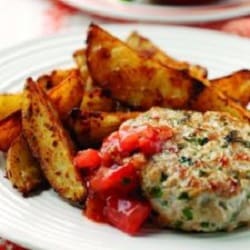 Spicy wedges with turkey burgers 250x250