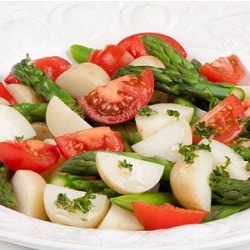 Tomato, potato and asparagus salad 250x250