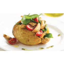 Tomato, spinach and chicken baked potatoes 250x250
