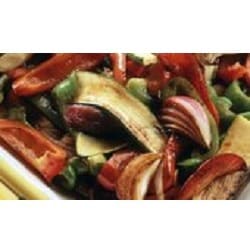 Vegetables on the barbecue plate 250x250