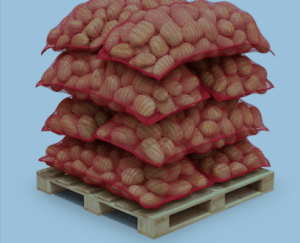Bags of potatoes on pallet cropped