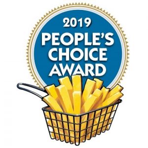 2019 People's Choice Award badge with French fries basket