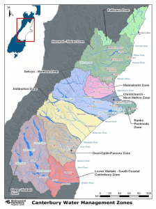 ECAN’s ten water management zones.