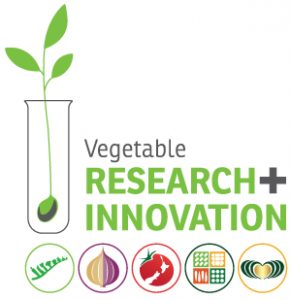 Test tube with sprouting seed and vegetable icons logo
