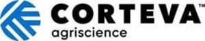 Corteva Agriscience logo with blue and black text.
