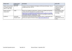 Table listing sustainable agriculture projects with descriptions and links