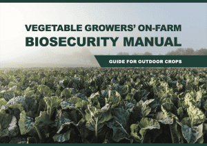 Vegetable growers' on-farm biosecurity manual for crops