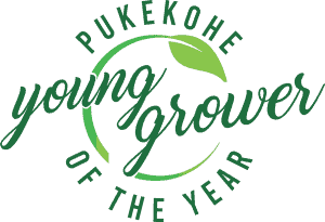 Pukekohe Young Grower of the Year logo with green leaf design
