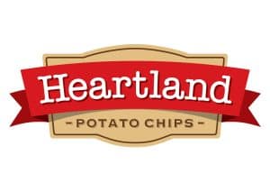 Heartland Potato Chips red and tan classic logo design