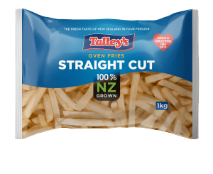 Talleys Straight Cut Fries 1kg Mockup Bag