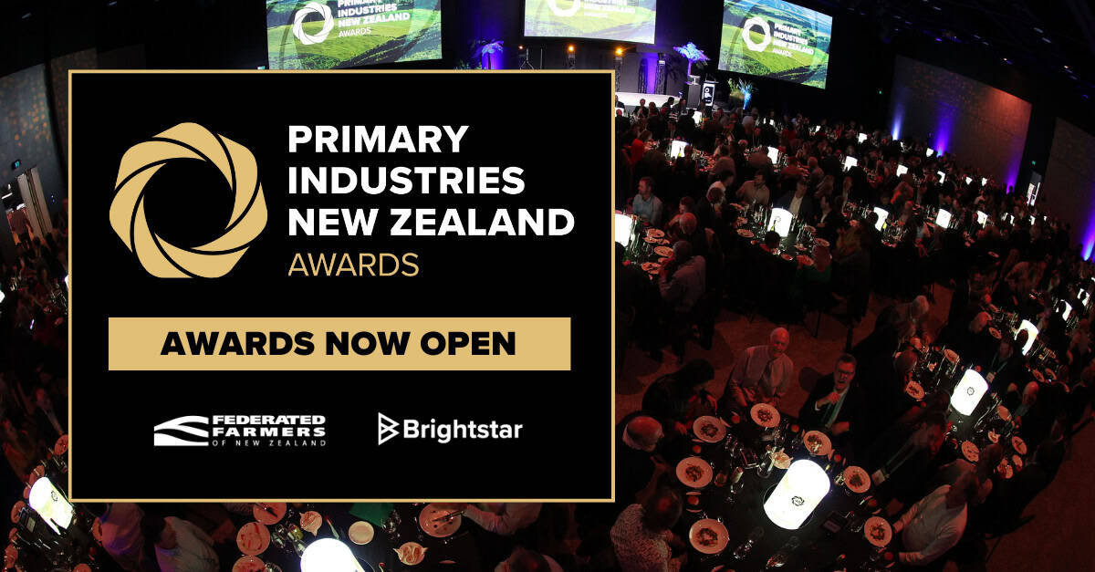 Primary Industries New Zealand Awards event with dinner seating