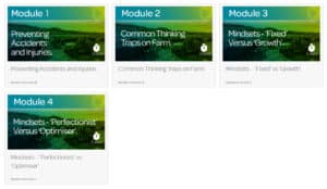 Farm safety training modules on accidents, thinking traps, and mindsets