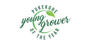 Pukekohe Young Grower of the Year green leaf logo design