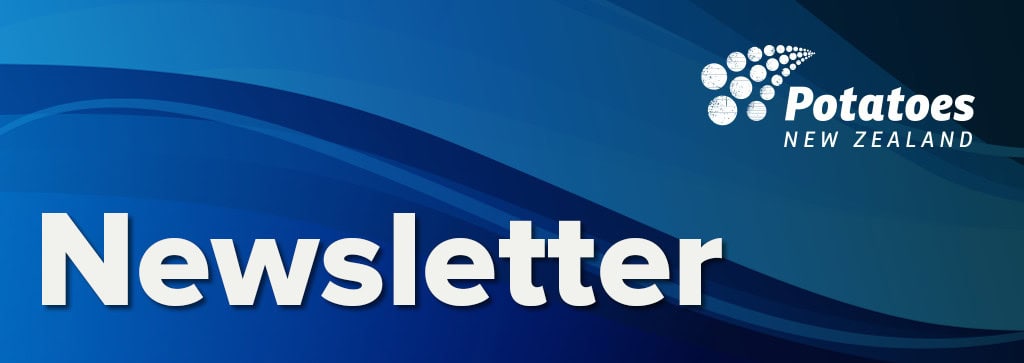 Potatoes New Zealand newsletter header on blue background