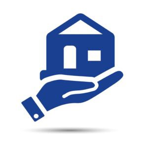 home, house, hand, sale home on hand icon