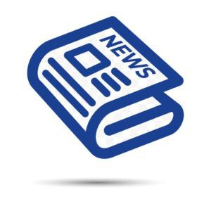 Newspaper news vector line icon. Linear newspaper app and website symbol