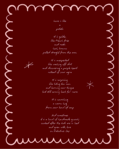 Valentine’s Day poem about love and food in heart shape