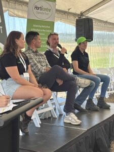Panel discussion at Horticentre Charitable Trust event in New Zealand