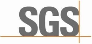 SGS logo with grey letters and orange lines